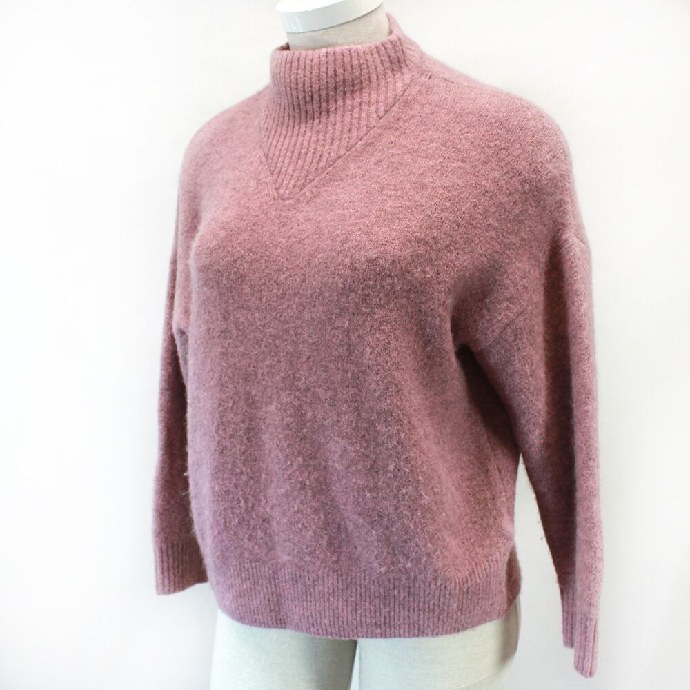 Madewell Chunky Cozy Wool Blend Pink Warm Turtleneck Sweater Pullover XXL